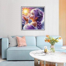 askkqtx Fairy Diamond Art Kits for Adults, Starry Sunrise Diamond Painting Kits for Beginners, DIY 5D Full Drill Crystal Rhinestone Gem Art Craft Home Decor 14x14 Inch