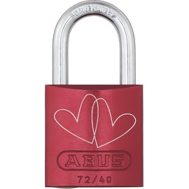 ABUS 097430 72/40 LoveLock 3 Padlock Double Hearts Slanted Red