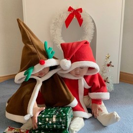 Thick Baby Christmas Cape for Fall & Winter [LF1534] One Size / 80cm Cape - Green Star 4ea