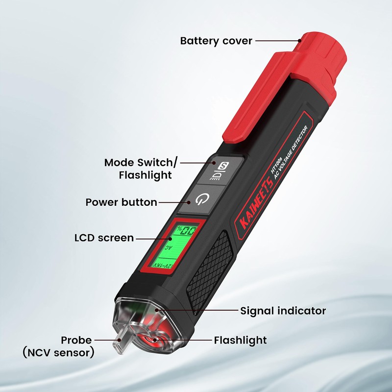 KAIWEETS Voltage Tester/Non-Contact Voltage Tester with Signal Percentage, Dual Range