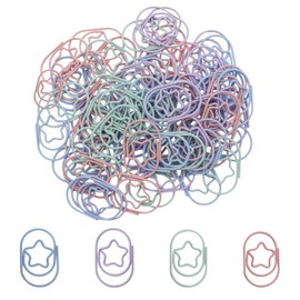 YUYUDEHM 60 PCS Star Shaped Paper Clips, Macaron Color Paper Clips for Office School Home Desk Organizers