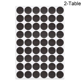 uxcell Screw Hole Covers Stickers Textured Plastic Self Adhesive Stickers for Wood Furniture Cabinet Shelve Plate 21mm Dia 108pcs in 2Sheet Dark Coffee with Grain