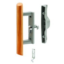 Prime-Line MP1018 Sliding Door Handle Set, 3-15/16 In., Diecast and Wood, Hook Style (Single Pack)