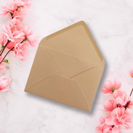 FarbenFroh by GUSTAV NEUSER 50x Briefumschläge B6-17,5 x 12,5 cm - Karamellbraun - Nassklebung mit spitzer Klappe - 120 g/m² - Für Hochzeit, Gruß-Karten, Einladungen