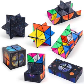 Star Cube Magic Cube, 2 in 1 Infinity Cube Decompression Puzzle 3D Cube Fidget Toy Birthday Christmas Children's Day Gifts for Kids and Adults