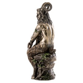Top Collection Ancient Greek Mythology Pan Statue Holding Panpipes - God of The Wild & Nature Sculpture in Premium Cold Cast Bronze - 10.5-Inch Horned Pagan Collectible Figurine