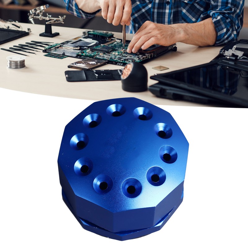 Screwdriver Storage Rack 10 Holes Aluminum Alloy Rotating Screwdriver Organizer