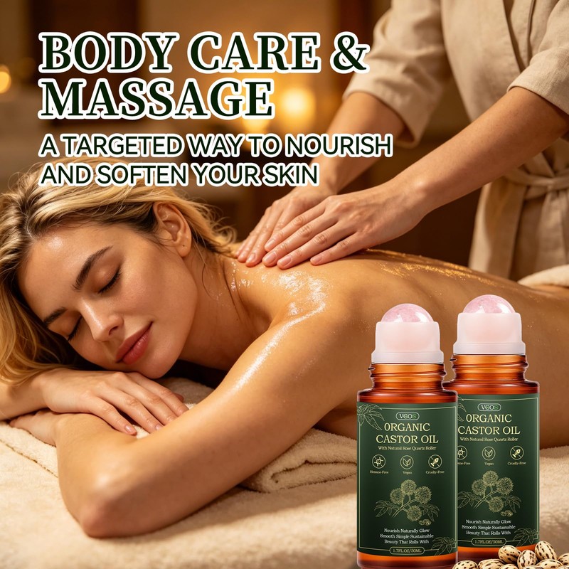 Castor Oil Organic Cold Pressed, Organic Castor Oil Rose Quartz
