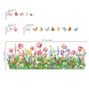 decalmile Window Clings Pink Tulips Flower Reusable Windows Decals