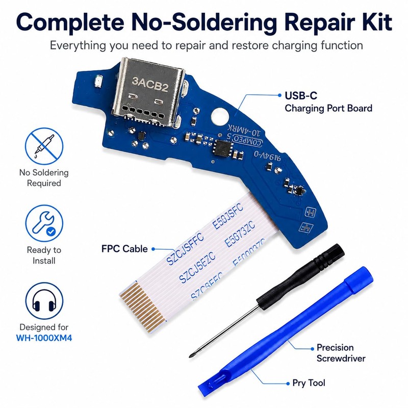 USB C Charging Port Replacement Kit for Sony