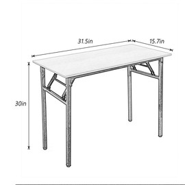 sogesfurniture Small Computer Desk 31.5 inches Folding Table No Assembly Sturdy Small Writing Desk Folding Desk for Small Spaces, Black