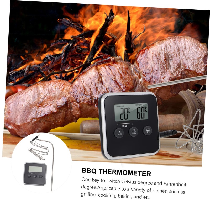 FUNOMOCYA BBQ Thermometer with Temperature Alarm Digital Probe for Grilling