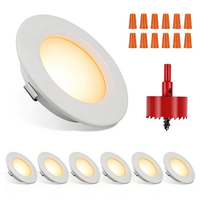 RVZONE 6 Pack RV Boat Recessed Ceiling Light 12 Volt