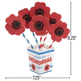Fun Express Memorial Day Straw Poppy Bouquet Craft Kits – DIY Kit with Red White & Blue Poppy Flowers – Perfect for Patriotic Party Favors Home Decor Crafting Projects and Celebrations – 12 Pieces