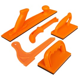 Peachtree Woodworking Supply Safety, Push Block and Push Stick Package, In Safety Orange Color, Router Tables, Jointers and Band Saws and other Work Shop Machinery (5 Piece Set)