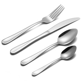 Alata Grand Polished Stainless Steel Cutlery Set for 4 People, 16 Pieces, Glossy, Dishwasher Safe