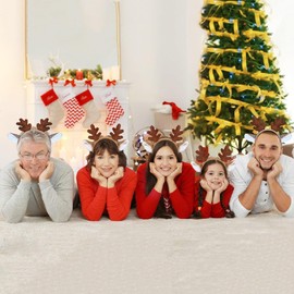 Delfd Reindeer Antlers Deer Headband Hairband for Face Wash Makeup Beauty, 1 Count