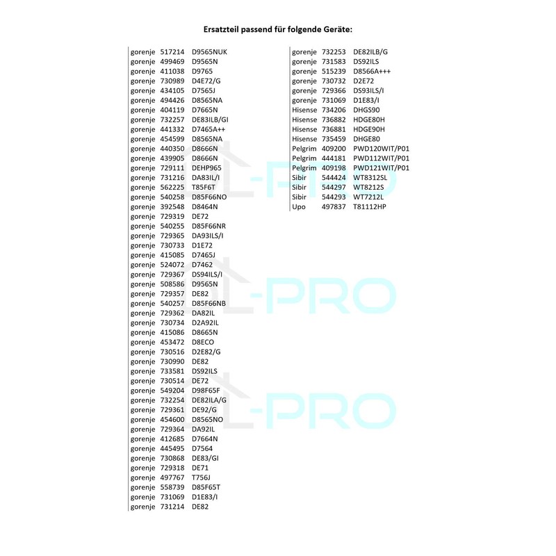 DL-pro Filter for Gorenje 810183 Dryer 280 x 137 mm
