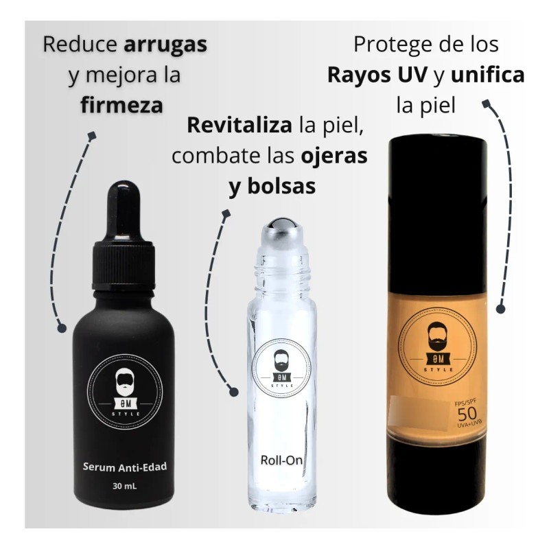 Kit Rutina Antiedad Ácido Hialurónico 3 Pasos Arrugas Ojeras