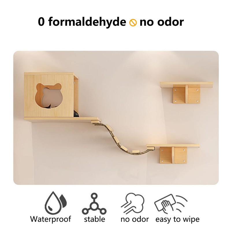 Cat Wall Shelves/Furniture, Shelves, Perches and Steps Set with 2