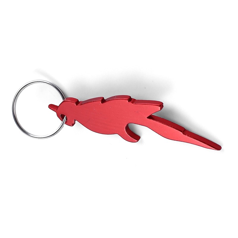 Komonee Parrot Red Bottle Opener Key Chain Metal Wildlife Bird