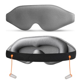 Mezeic Schlafmaske für Seitenschläfer, 3D konturierte Augenmaske Lichtblockierung Schlafmasken für Frauen Männer, Null Augendruck Augenabdeckung leichtes weiches Auge Schatten für Reisen Nap - Grau