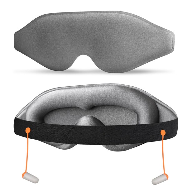 Mezeic Schlafmaske für Seitenschläfer, 3D konturierte Augenmaske Lichtblockierung Schlafmasken für
