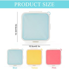 MdakeGo Sandwich Containers, Silicone Sandwich Storage with Snap-Off,Sandwich Box for Lunch,BPA Free,Leakproof, Reusable Plastic Sandwich Holder for Fruit,Salad,Snacks and Food Storage (blue)