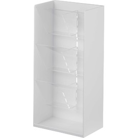 Yamazaki 5603 Cosmetic Storage Case, 4 Tiers, White, Approx. W 4.7 x D 3.0 x H 9.8 inches (12 x 7.7 x 25 cm), Tower, Large Capacity, Storage for Small Items, Cosmetic Storage