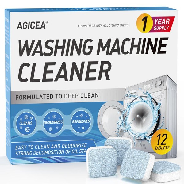 Washing Machine Cleaner Descaler 12 Pack - Deep Cleaning Tablets