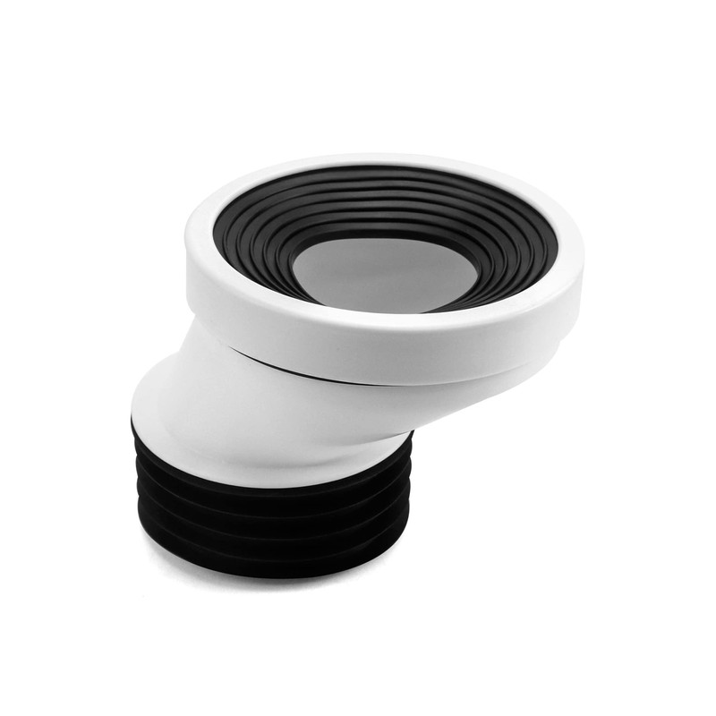 QWORK® 50mm Toilet Offset pan Connector PVC Waste Pipe Connector