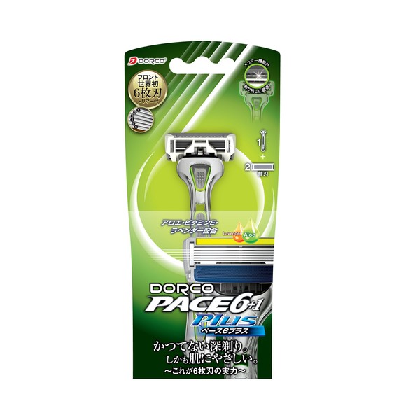 DORCO PACE6 Plus Men's Replacement Blade 6 Blade Razor with Trimmer
