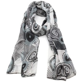 Emma & Giovanni - Scarf Scarves Elegant Printed 180 cm x 80 cm - Women, black