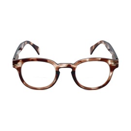 Calabria 4376CB Round BiFocal Reading Glasses +4.00 Brown Tortoise Men Women Vintage Bi-Focal Readers Eyeglass w/Cloth Case