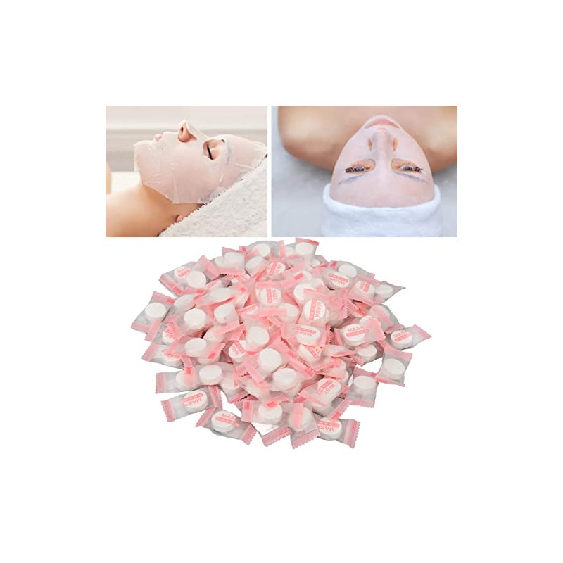 100 Uds Mascarilla Facial Comprimida Desechable de Algodón Puro DIY