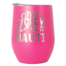 Get Nauti Bachelorette Party Favors, Funny Wine Tumblers for Women, Girls Trip Cups, Hot Pink Tumbler