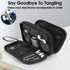 Teskyer Cable Organiser Bag, Portable Double Layer Travel Tech Pouch,