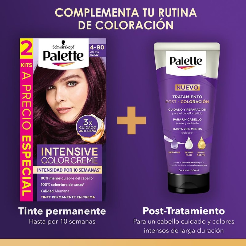 Palette Tinte para cabello color creme, rubi seductor 6-888