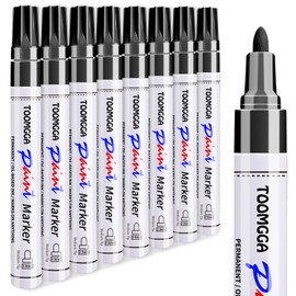 TOOMGGA Yellow Permanent Paint Pens Paint Markers - 8 Pack Oil Based Markers, Quick Drying and Waterproof Marker Pen, Car Tire, Metal, Rock Painting, Wood, Ceramic, Plastic, Canvas, Mugs, Medium Tip