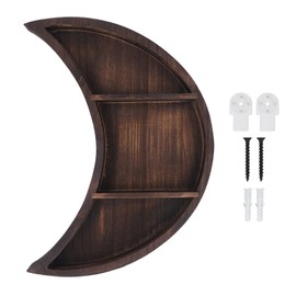Moon Shelf Room Decor Wall Mounted Crescent Moon Shelf Wooden Hanging Storage Shelf for Home
