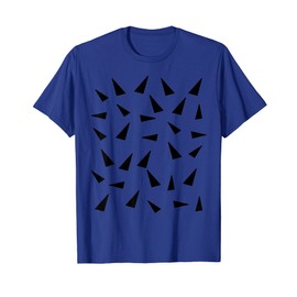 Black Solid Triangles Print Geometric Patterns T-Shirt