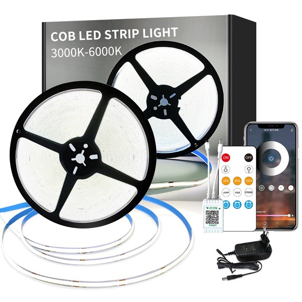 Yeewhale Cob LED Strip 20 m, with Remote Control, App