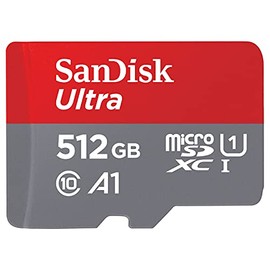 SanDisk Ultra 512GB microSDXC UHS-I Class 10 U1 A1 Memory Card with SD Adapter