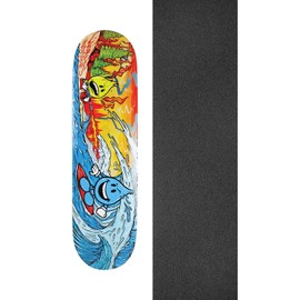 World Industries Skateboards Global Warming Skateboard Deck - 8.5" x 32" with Black Magic Skateboard Griptape Black - Bundle of 2 Items