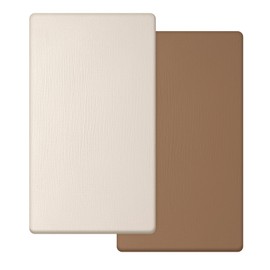 Peepeemax Cot Bed Sheets 140 x 70 Fitted, Muslin Cotton Cot Sheets, Soft and Breathable Crib Sheets for Boys and Girls, Cozy and Lightweight Baby Cot Bedding Set, 2 Pack (Light Brown)