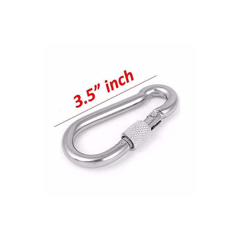 Wideskall® 3.5" Heavy Duty Metal Screw Lock Carabiner Hook Snap