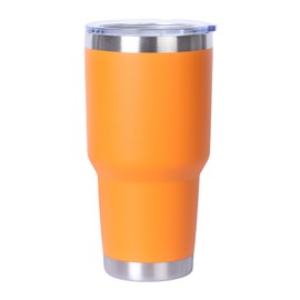 Muka 30 Oz. Stainless Steel Tumbler, Durable Powder Coated Insulated Travel Cup-Orange