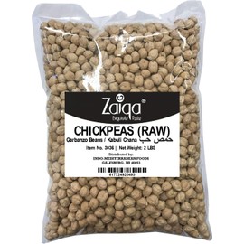 Zaiqa Raw Chickpeas, 2 LBS or 32 Ounce | Dried Chickpeas for Chickpea Flour, Choice for Creamy Hummus & Crispy Roasted Chickpeas | Cooks Evenly | Grown & Packed in USA