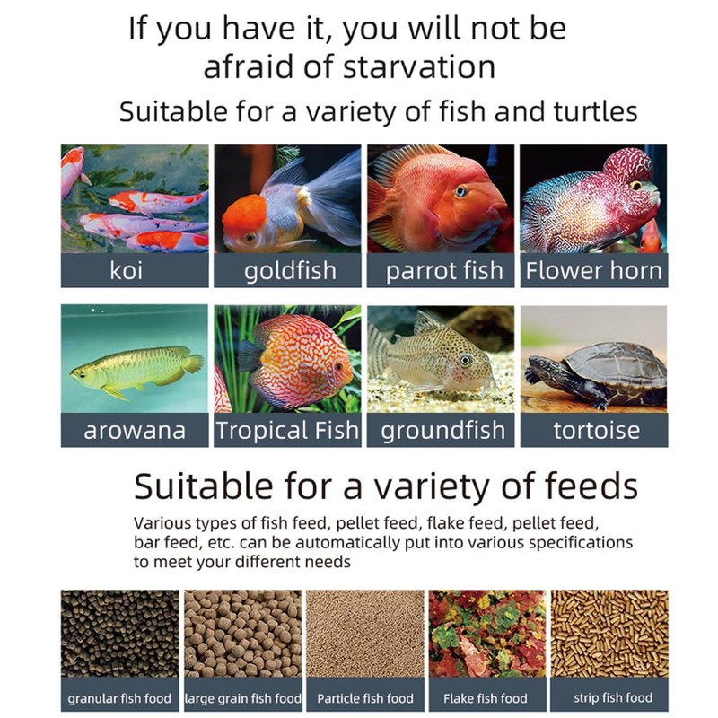 CHUSHEN Automatic Feeder, WiFi Intelligent Timing, 100ML Large Capacity, Goldfish