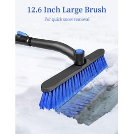 HEEYA Snow Brush for Car, Extendable Snow Brush and Ice Scraper with Foam Grip, Car Window Scraper for Snow and Ice for SUV Truck Auto Jeep RV Vehicle Windshield - Blue